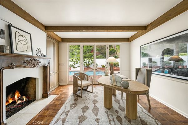 Fireplace, Interior, Living room, Wooden Beams, Wood Texture Flooring