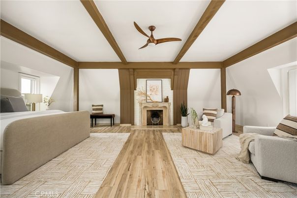 Fireplace, Interior, Wooden Beams, Wood Texture Flooring