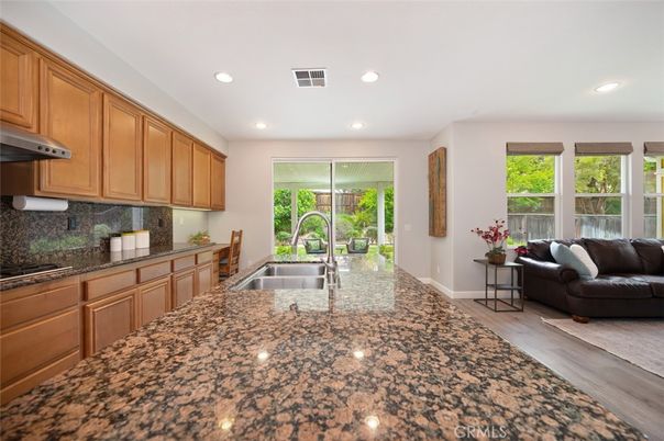 Interior, Kitchen, Living room, Recessed Lighting, Wood Texture Flooring