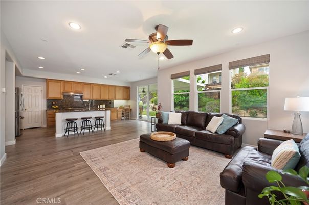 Interior, Kitchen, Living room, Recessed Lighting, Wood Texture Flooring