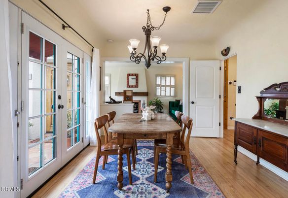 Chandelier, Dining room, Interior, Wood Texture Flooring