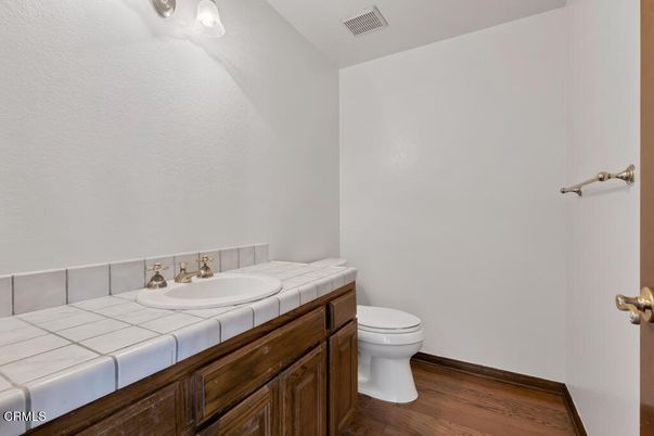 Bathroom, Interior, Tile Countertops, Wood Texture Flooring