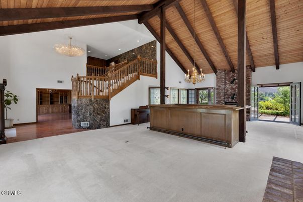 Chandelier, Fireplace, Interior, Wooden Beams, Wooden Ceilings
