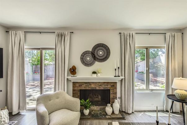 Fireplace, Interior, Wood Texture Flooring