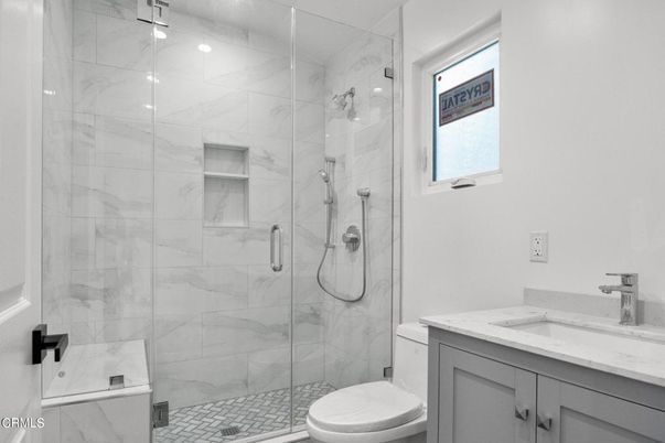 Bathroom, Glass Shower, Interior, Marble Walls