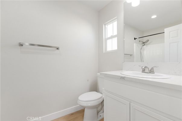 Bathroom, Interior, Recessed Lighting, Wood Texture Flooring