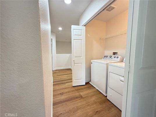 Interior, Recessed Lighting, Utility Closets, Washer, Wood Texture Flooring