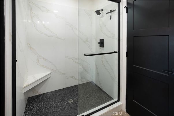 Bathroom, Glass Shower, Interior, Marble Walls