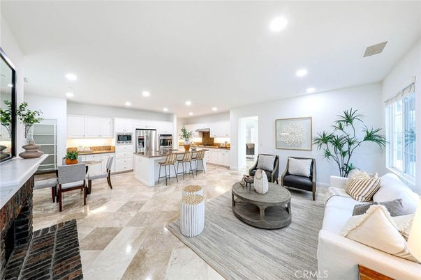 Dining room, Interior, Kitchen, Living room, Recessed Lighting, Stainless Steel Appliances