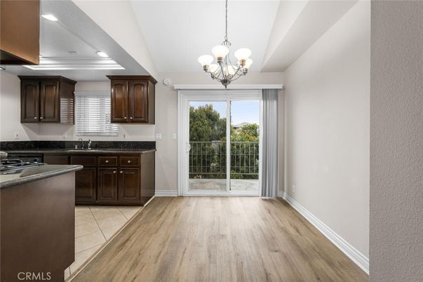 Chandelier, Interior, Kitchen, Recessed Lighting, Wood Texture Flooring