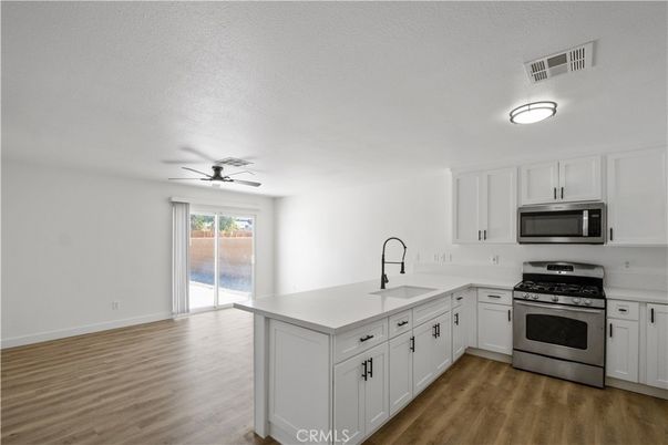 Interior, Kitchen, Stainless Steel Appliances, Wood Texture Flooring