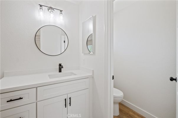 Bathroom, Dual Sink Vanities, Interior, Wood Texture Flooring