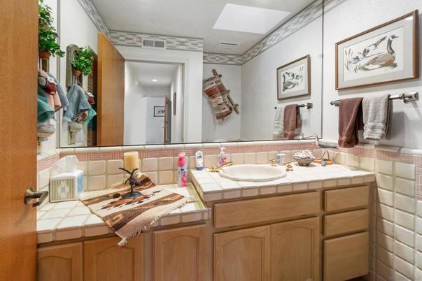 Bathroom, Interior, Recessed Lighting, Tile Countertops