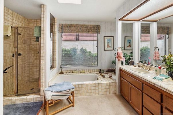 Bathroom, Glass Shower, Interior, Tile Countertops