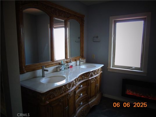 Bathroom, Dual Sink Vanities, Fireplace, Interior