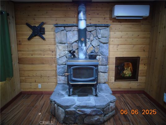Fireplace, Interior, Wood Texture Flooring, Wooden Walls