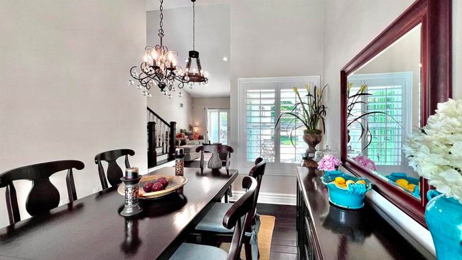 Chandelier, Dining room, Interior, Wood Texture Flooring