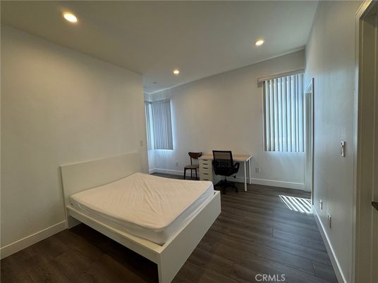 Bedroom, Home Office, Interior, Recessed Lighting, Wood Texture Flooring