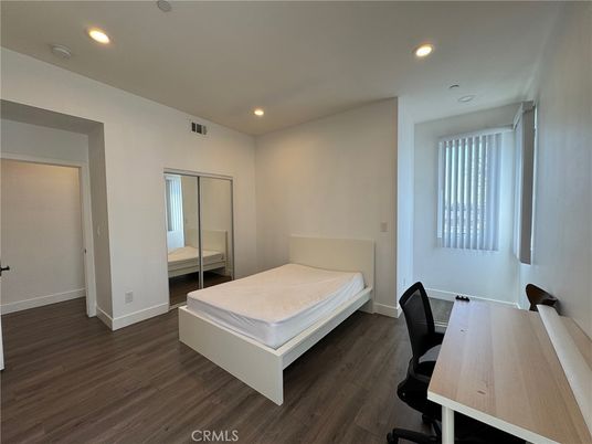 Bedroom, Home Office, Interior, Recessed Lighting, Wood Texture Flooring