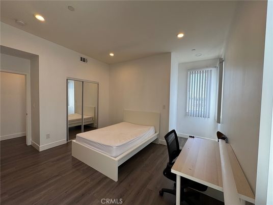 Bedroom, Home Office, Interior, Recessed Lighting, Wood Texture Flooring