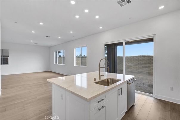 Interior, Kitchen, Recessed Lighting, Wood Texture Flooring