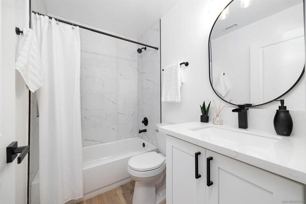 Bathroom, Interior, Marble Walls, Wood Texture Flooring