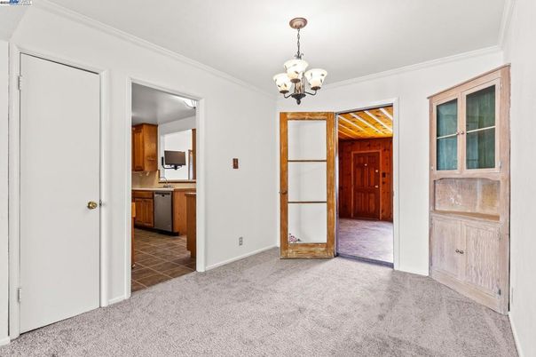 Chandelier, Empty room, Interior, Kitchen