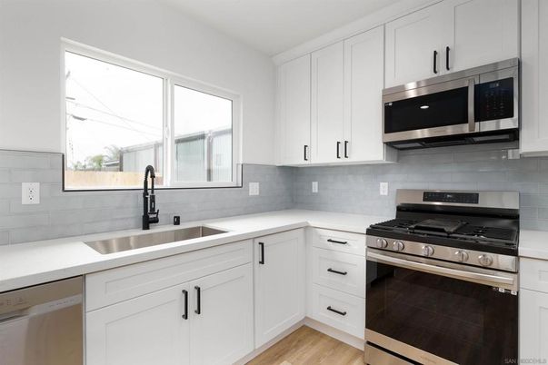 Interior, Kitchen, Stainless Steel Appliances, Wood Texture Flooring