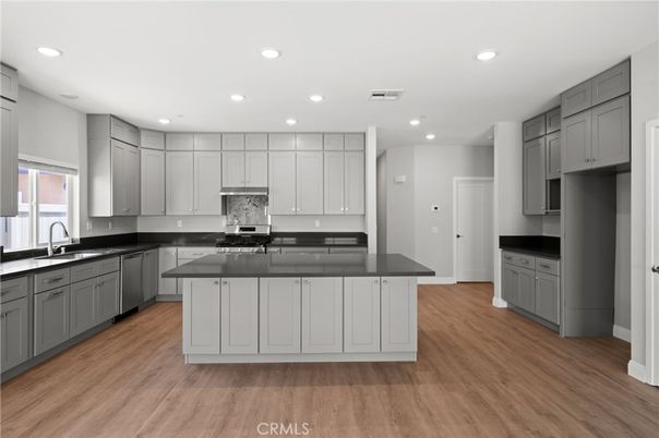 Interior, Kitchen, Recessed Lighting, Wood Texture Flooring