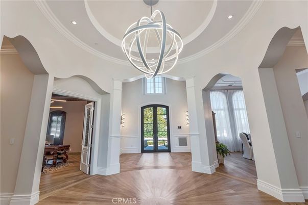 Chandelier, Interior, Pendant Lights, Recessed Lighting, Wood Texture Flooring
