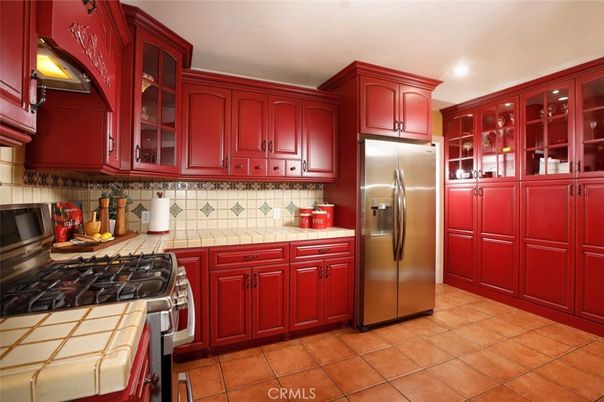 Interior, Kitchen, Recessed Lighting, Stainless Steel Appliances, Tile Countertops