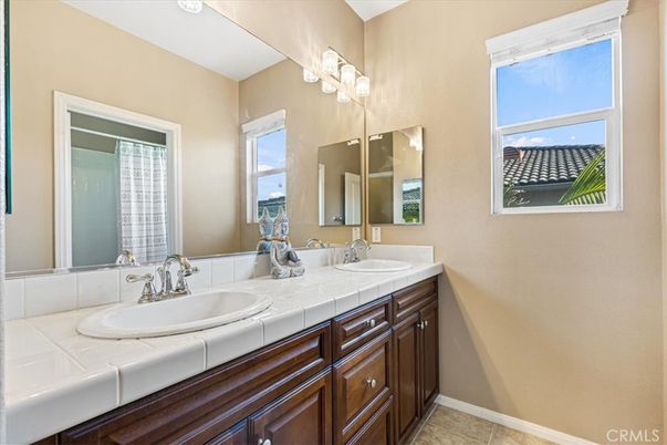 Bathroom, Dual Sink Vanities, Interior, Tile Countertops
