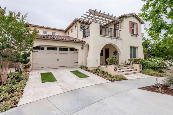 Attached, Backyard, Exterior, Facade, Mediterranean