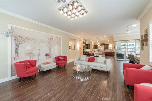 Dining room, Interior, Kitchen, Living room, Pendant Lights, Recessed Lighting, Wood Texture Flooring