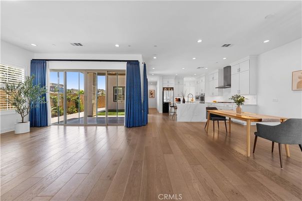 Dining room, Interior, Kitchen, Recessed Lighting, Wood Texture Flooring