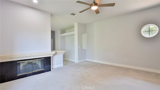 Empty room, Fireplace, Interior, Recessed Lighting
