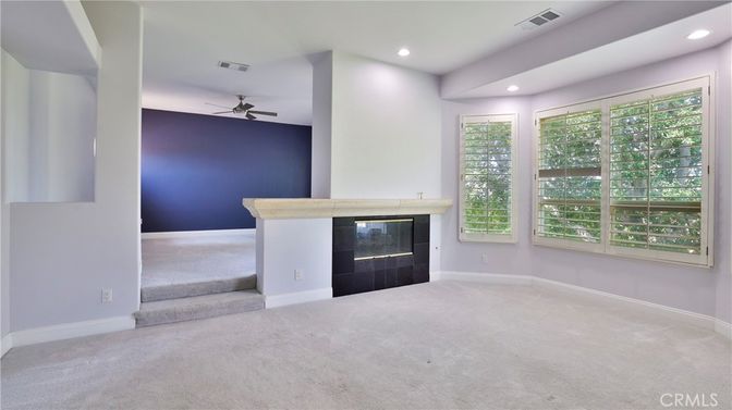 Empty room, Fireplace, Interior, Recessed Lighting