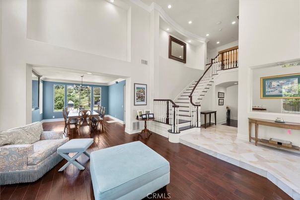 Dining room, Interior, Pendant Lights, Recessed Lighting, Wood Texture Flooring