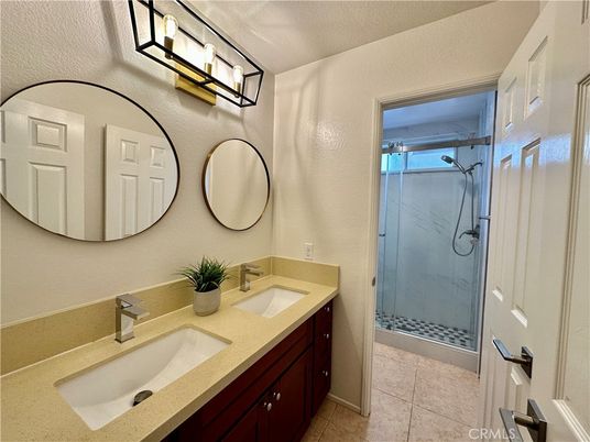 Bathroom, Dual Sink Vanities, Glass Shower, Interior