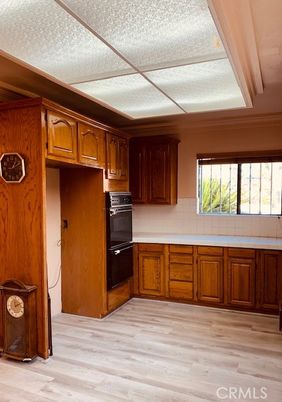 Interior, Kitchen, Tile Countertops, Wood Texture Flooring