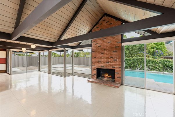 Fireplace, Interior, Pool, Stone Walls, Wooden Beams, Wooden Ceilings