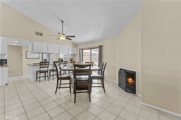 Dining room, Fireplace, Interior, Kitchen, Recessed Lighting