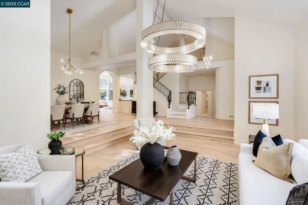 Dining room, Interior, Living room, Pendant Lights, Wood Texture Flooring