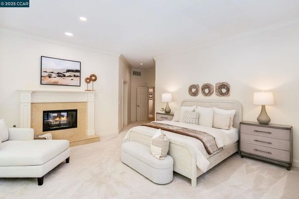 Bedroom, Fireplace, Interior, Recessed Lighting