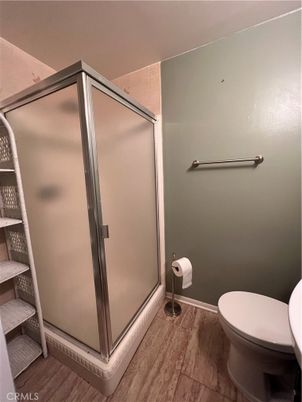 Bathroom, Glass Shower, Interior, Wood Texture Flooring