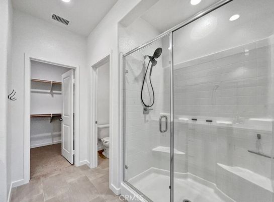 Bathroom, Glass Shower, Interior, Recessed Lighting, Walk-in Closets
