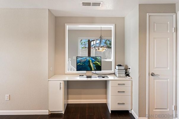 Home Office, Interior, Pendant Lights, Wood Texture Flooring