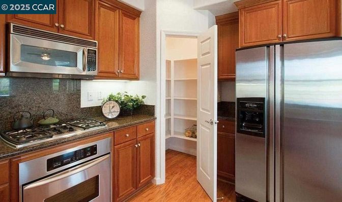Interior, Kitchen, Stainless Steel Appliances, Wood Texture Flooring