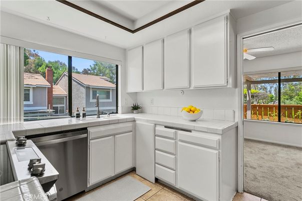 Interior, Kitchen, Stainless Steel Appliances, Tile Countertops