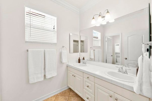 Bathroom, Dual Sink Vanities, Interior, Tile Countertops